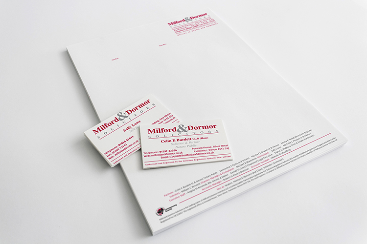 Milford & Dormor - Business Cards